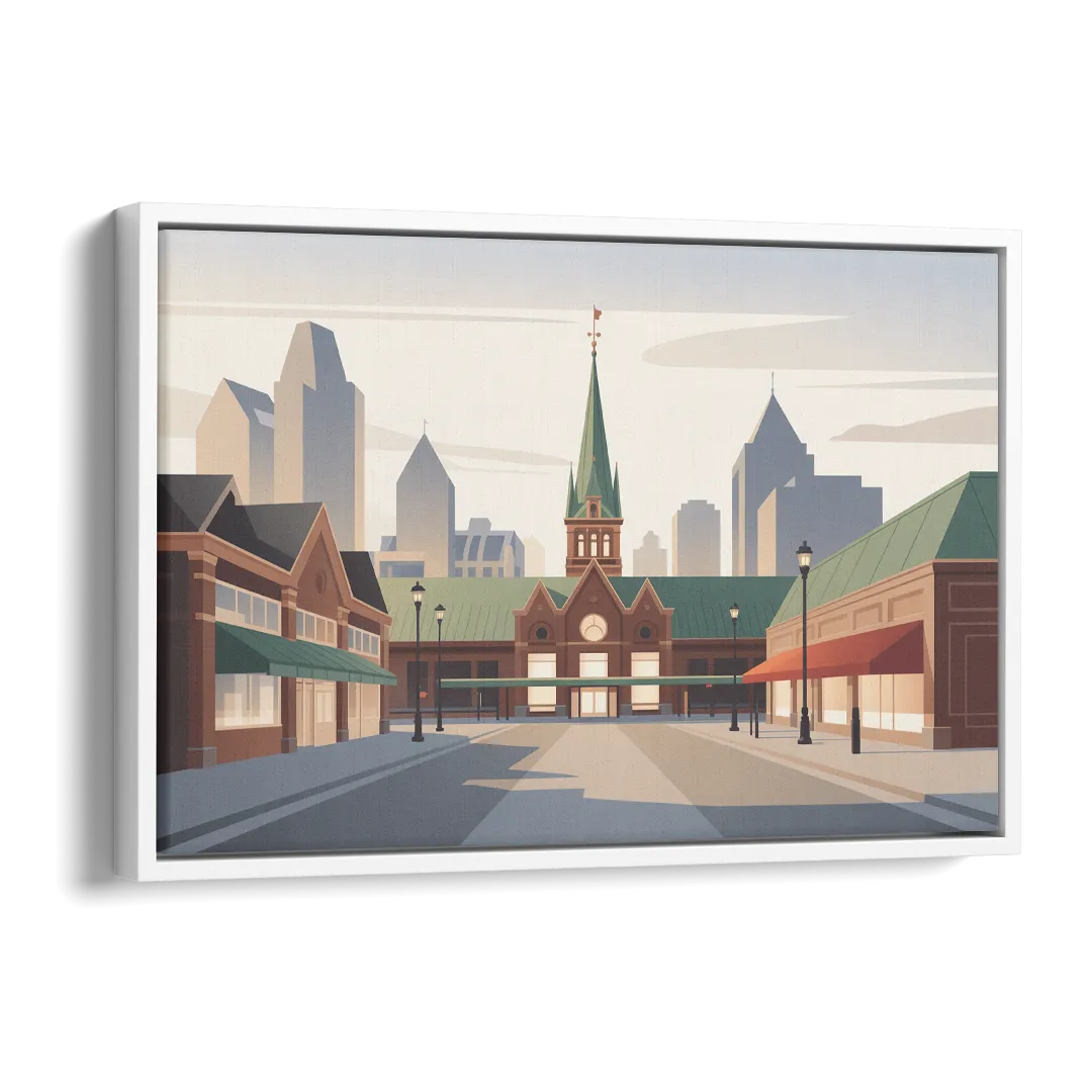 ByWard Market Charm Side - White Canvas Wall Art