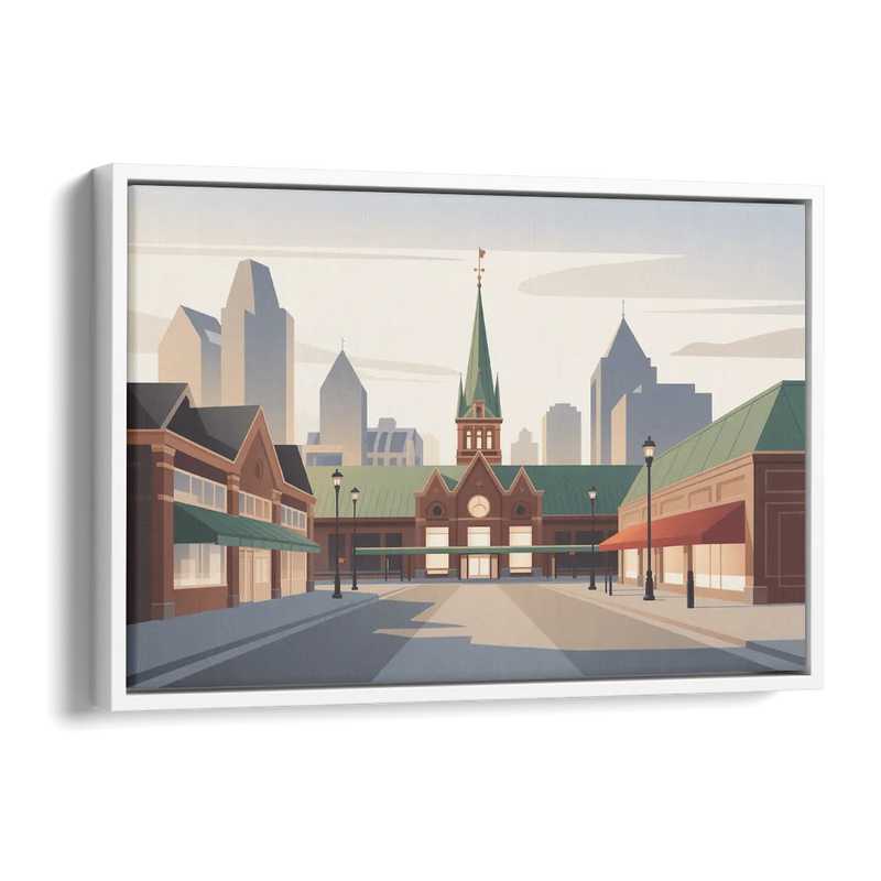 ByWard Market Charm Side - White Canvas Wall Art