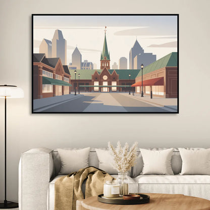 ByWard Market Charm Living Room - Black Canvas Wall Art