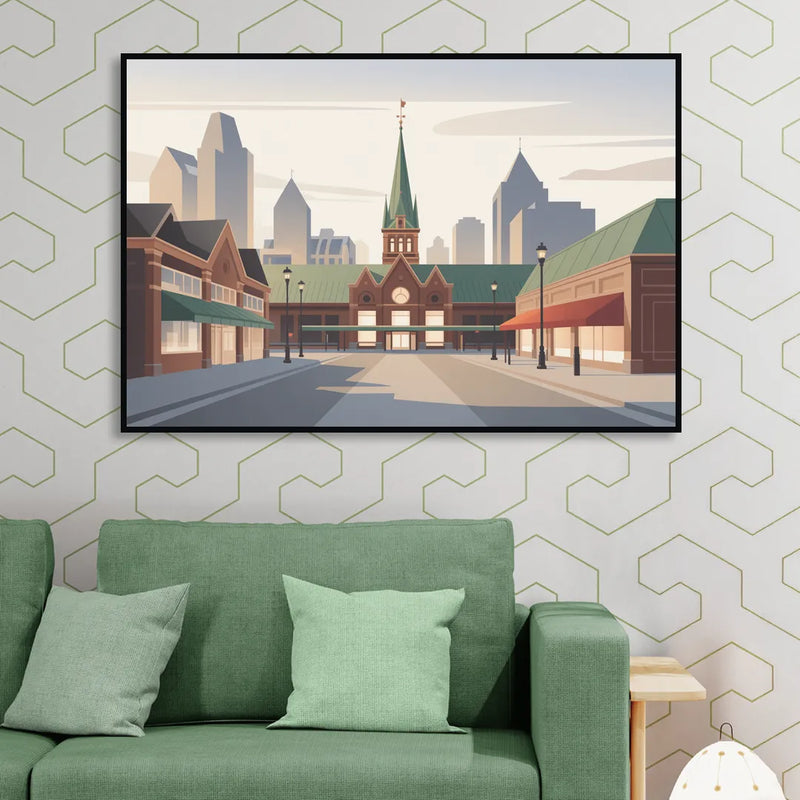 ByWard Market Charm Sitting Room - Black Canvas Wall Art
