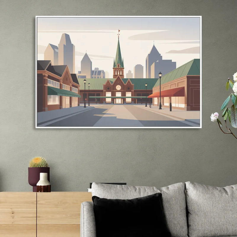 ByWard Market Charm Sitting Room - White Canvas Wall Art