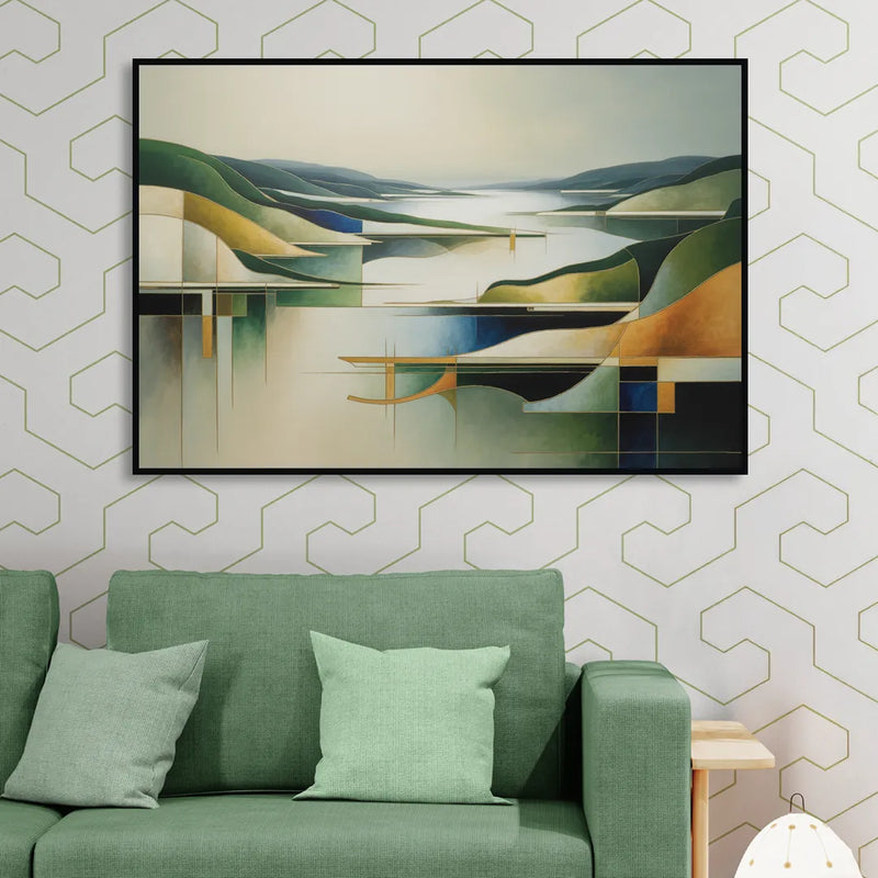 Bygdøy Peninsula Beauty Living Room - Black Canvas Wall Art