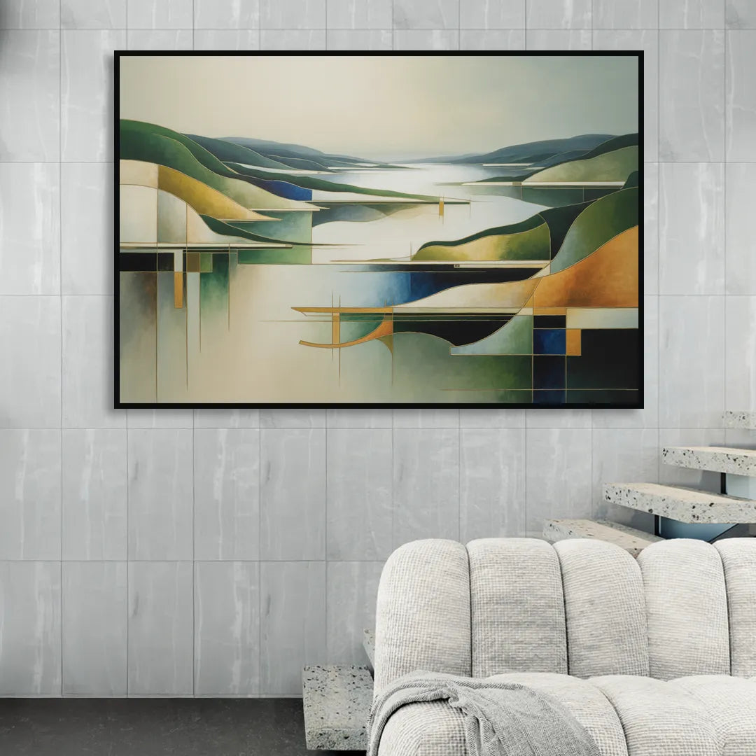 Bygdøy Peninsula Beauty Sitting Room - Black Canvas Wall Art