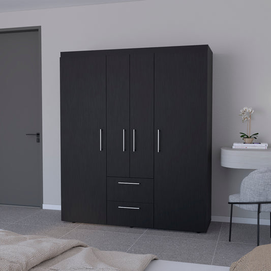 Elma Bedroom Armoire – Sleek Black Storage Cabinet