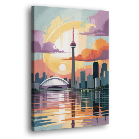 CN Tower Sunset - Canvas Wall Art - Side