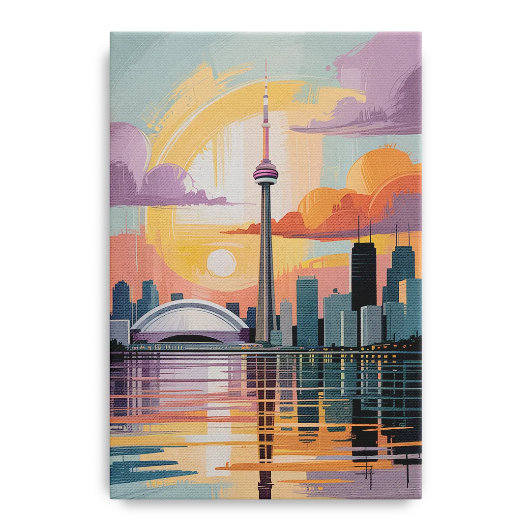 CN Tower Sunset Front - Canvas Wall Art