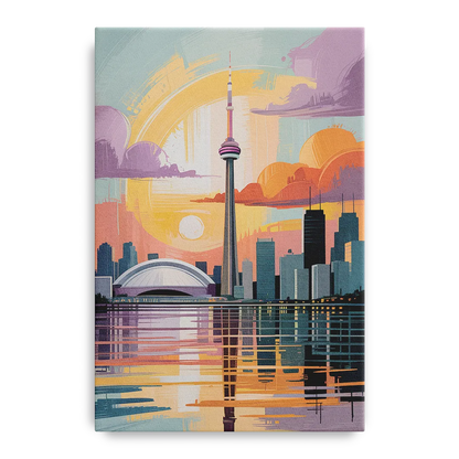 CN Tower Sunset Front - Canvas Wall Art