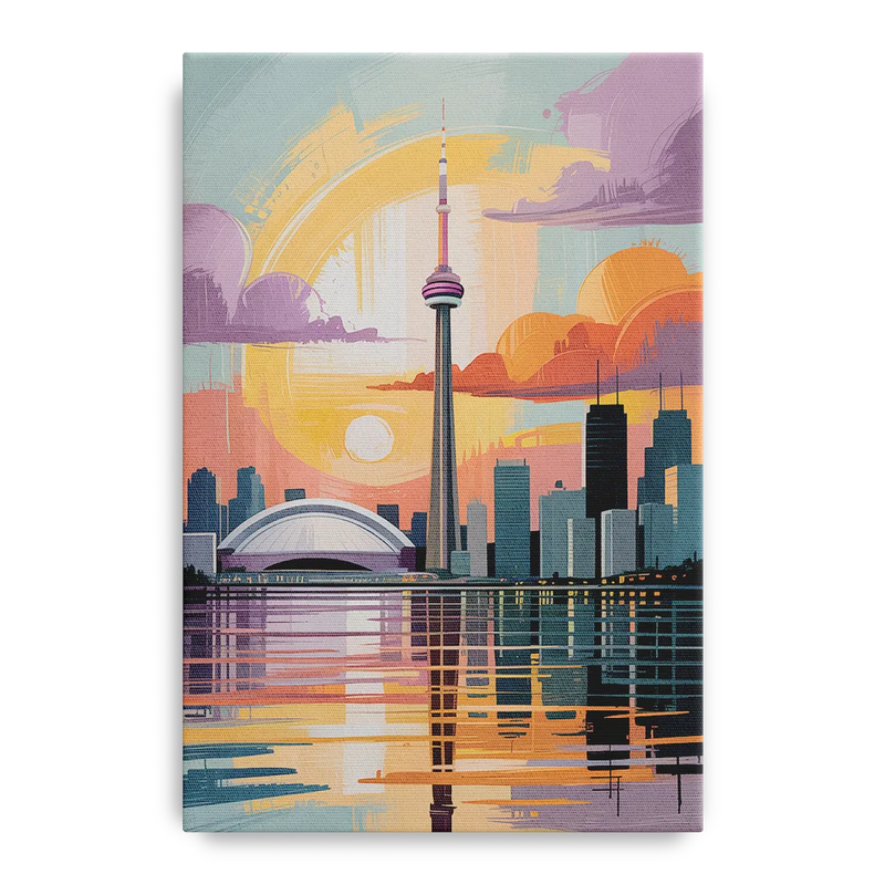 CN Tower Sunset Front - Canvas Wall Art