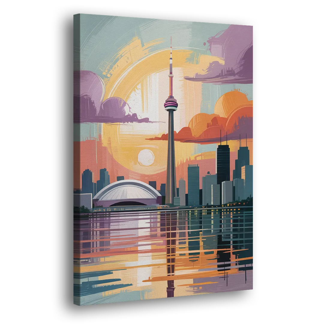 CN Tower Sunset Side - Canvas Wall Art