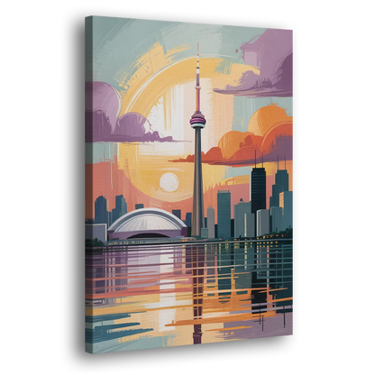 CN Tower Sunset Side - Canvas Wall Art
