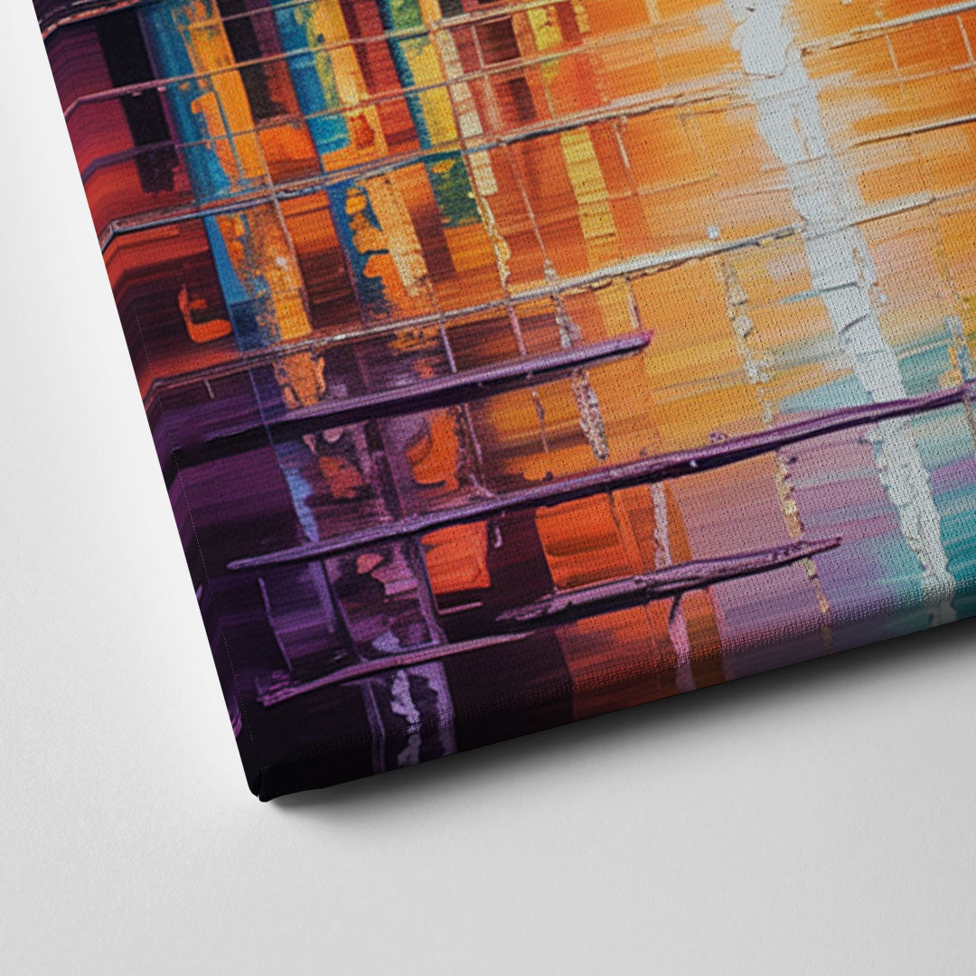 CN Tower Sunset Watercolor Canvas Close Up