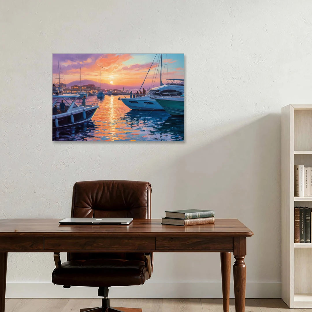 Cabo Marina Sunset - Canvas Wall Art - Office - 36x24