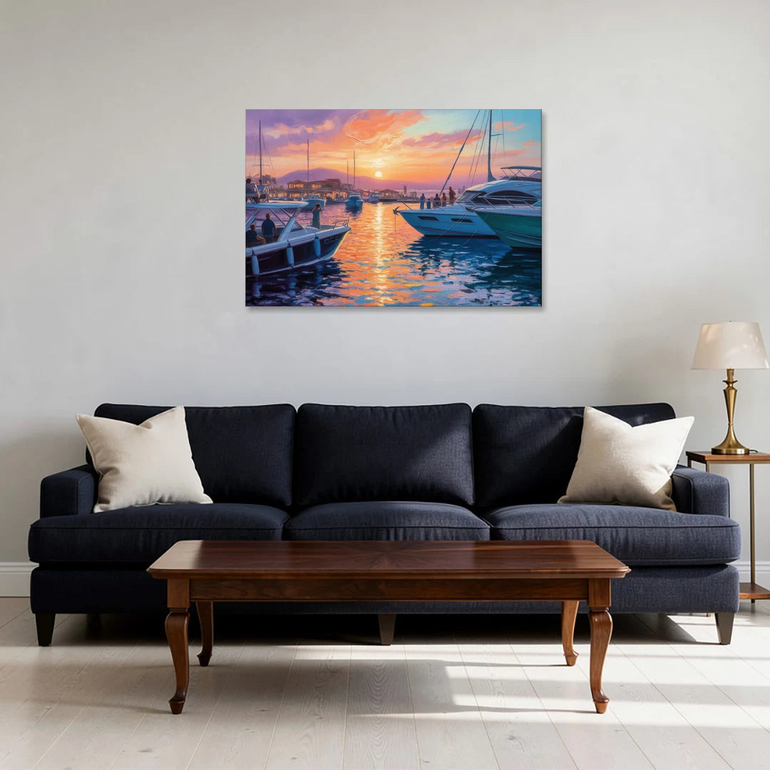 Cabo Marina Sunset - Canvas Wall Art - Sofa - 36x24