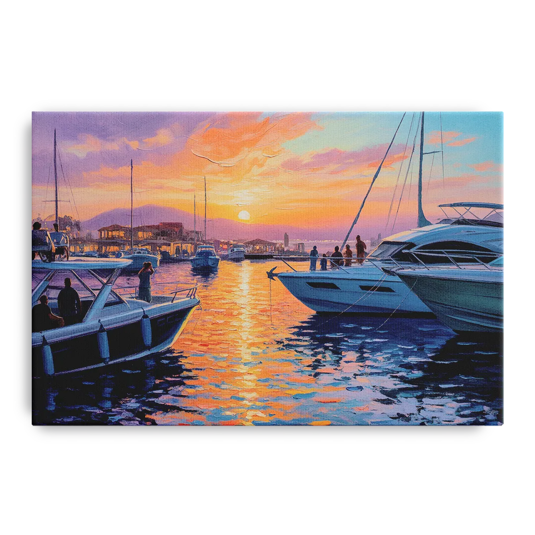 Cabo Marina Sunset Front - Canvas Wall Art