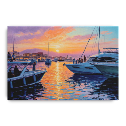 Cabo Marina Sunset Front - Canvas Wall Art