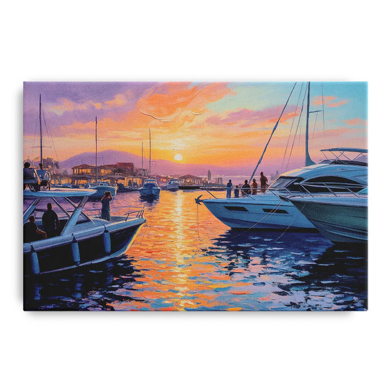 Cabo Marina Sunset Front - Canvas Wall Art