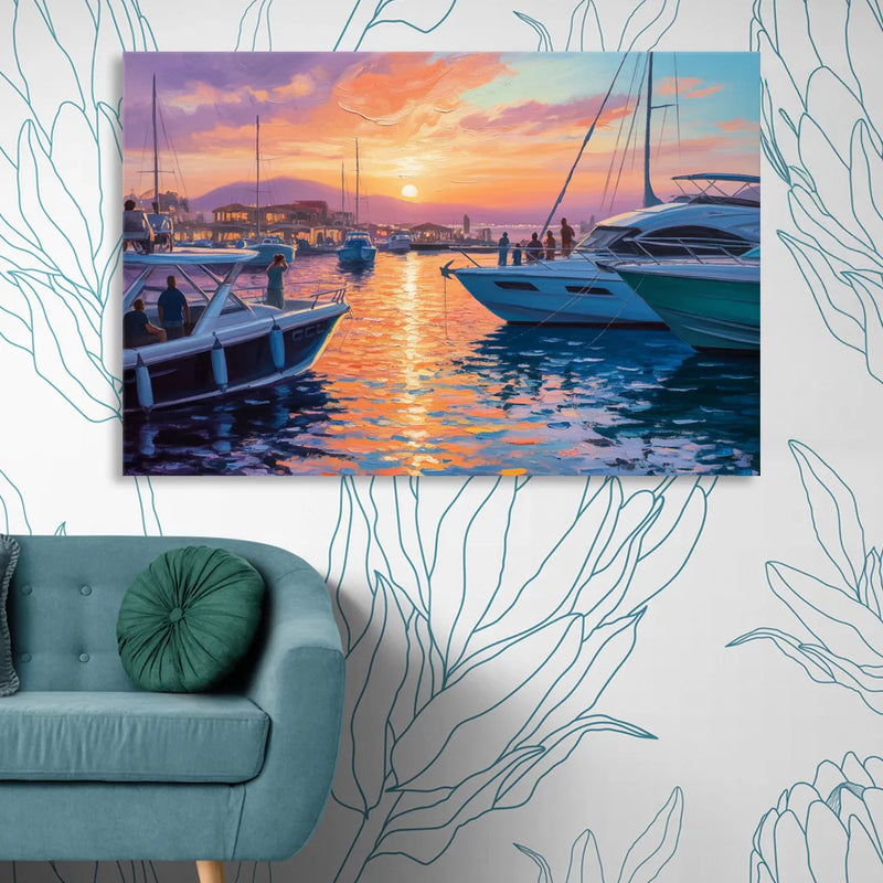 Cabo Marina Sunset Sitting Room - Canvas Wall Art