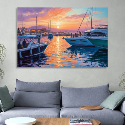 Cabo Marina Sunset Living Room - Canvas Wall Art