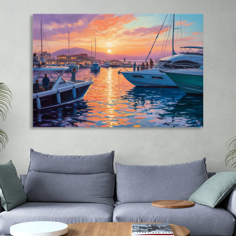 Cabo Marina Sunset Living Room - Canvas Wall Art