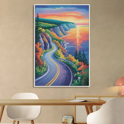 Cabot Trail Vista Living Room - White Canvas Wall Art