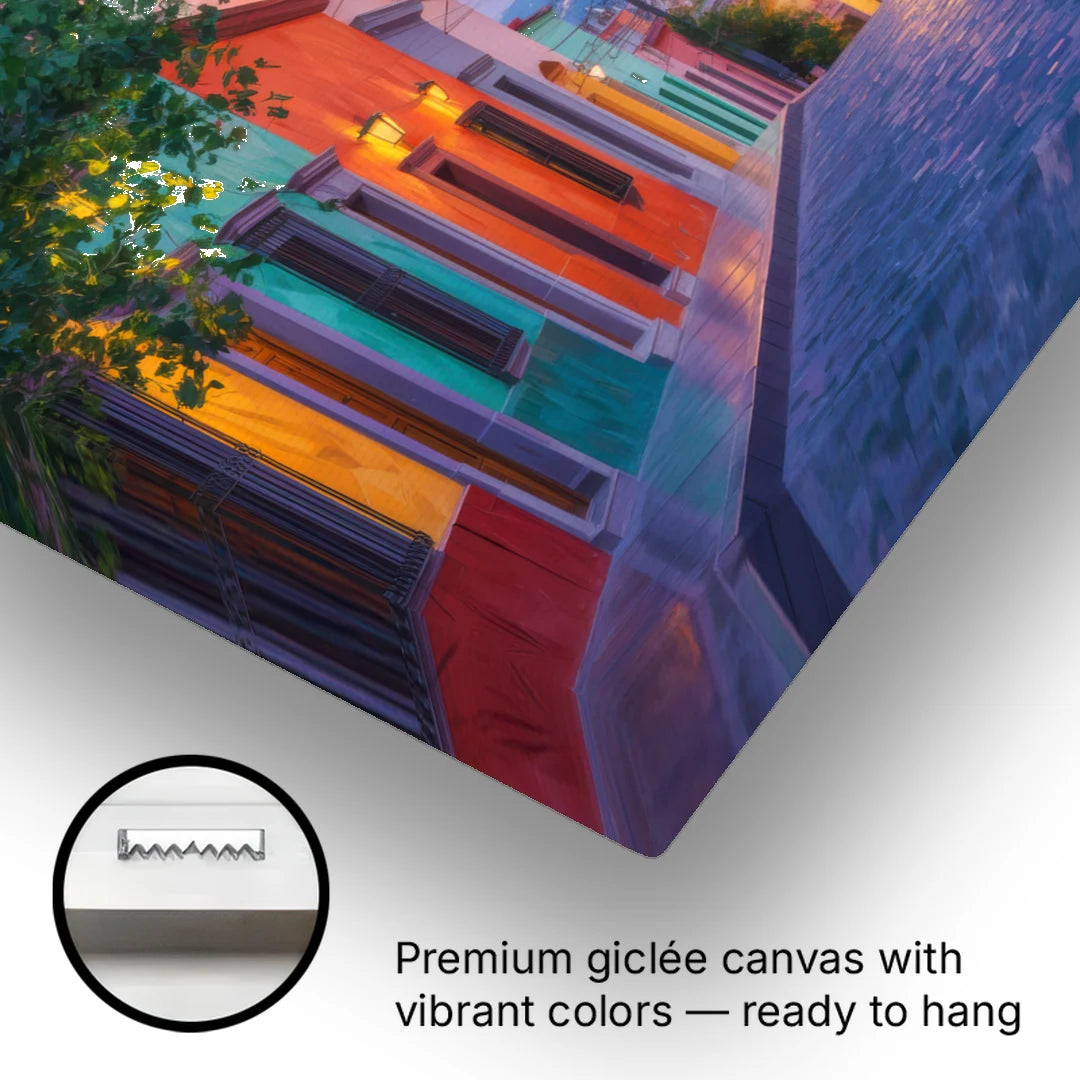 Calle Aldama Sunset - Canvas Wall Art - Gallery Wrap Corner