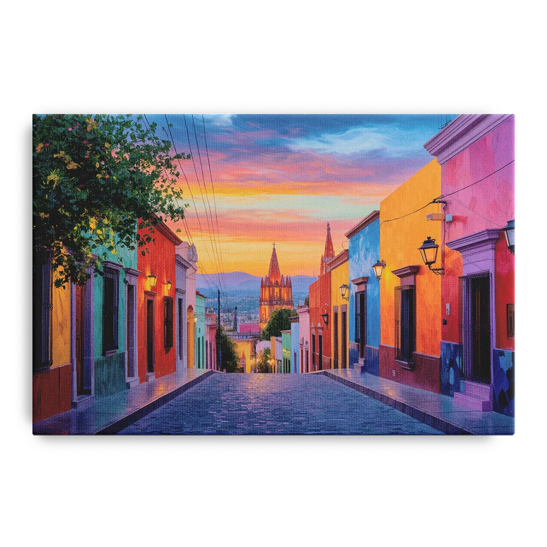 Calle Aldama Sunset Front - Canvas Wall Art