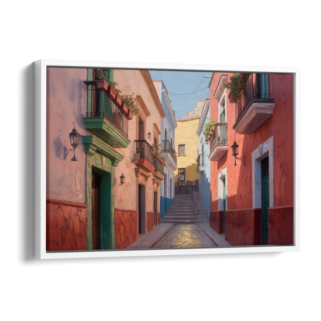 Callejón del Beso Alley Side - White Canvas Wall Art