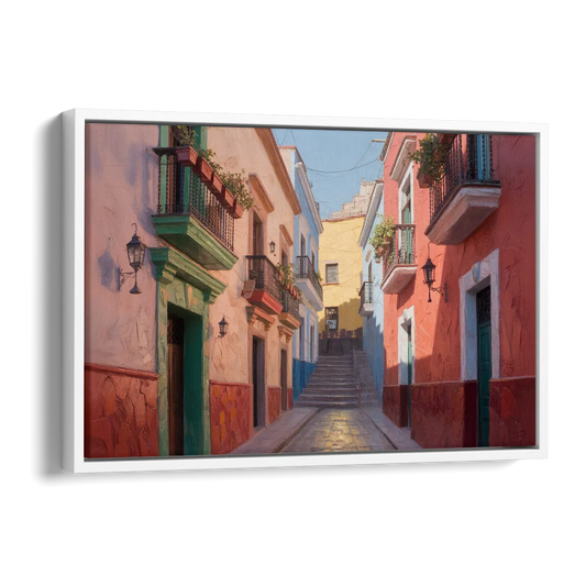 Callejón del Beso Alley Side - White Canvas Wall Art