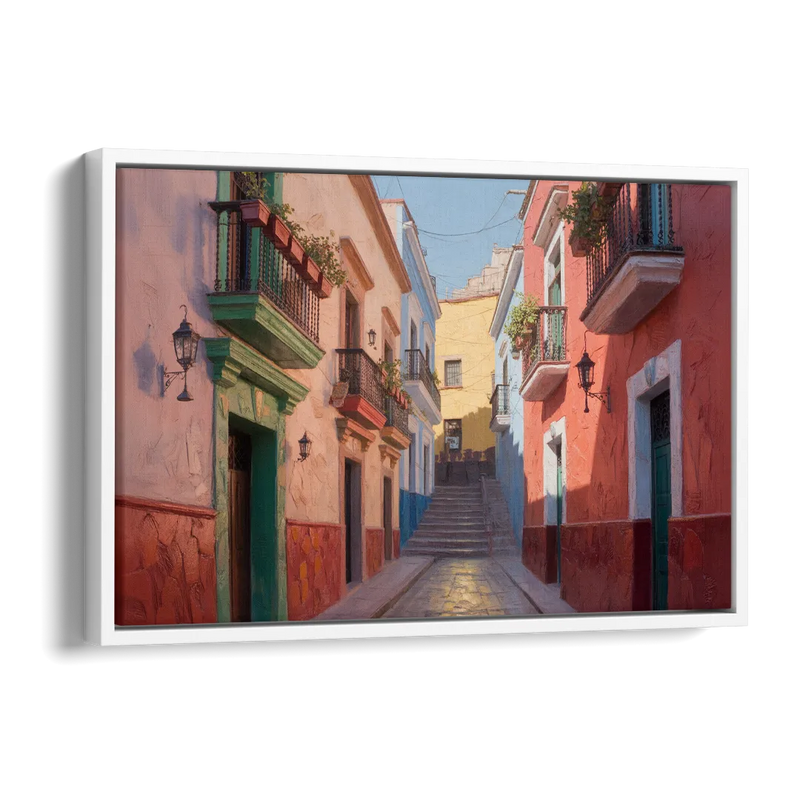 Callejón del Beso Alley Side - White Canvas Wall Art