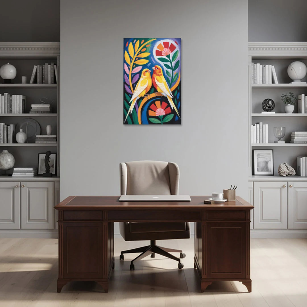 Calm Canary Chirp - Canvas Wall Art - Office - 24x36