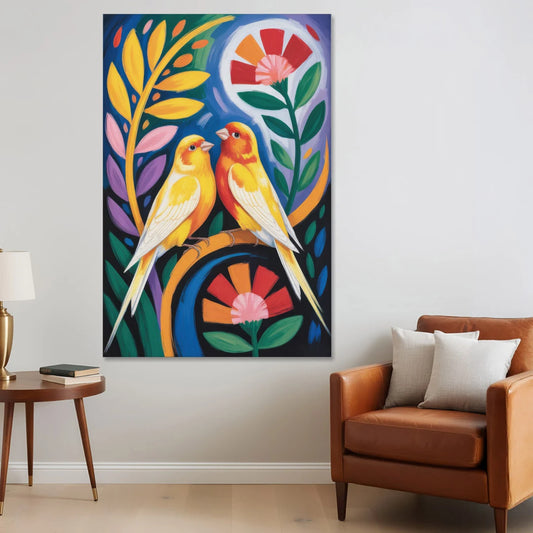 Calm Canary Chirp - Canvas Wall Art - Sofa - 40x60