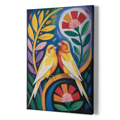 Calm Canary Chirp - Canvas Print Art Sides