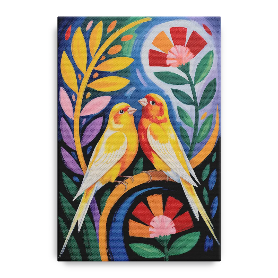 Calm Canary Chirp Front - Canvas Wall Art