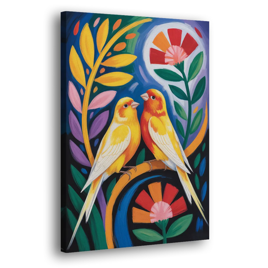 Calm Canary Chirp Side - Canvas Wall Art