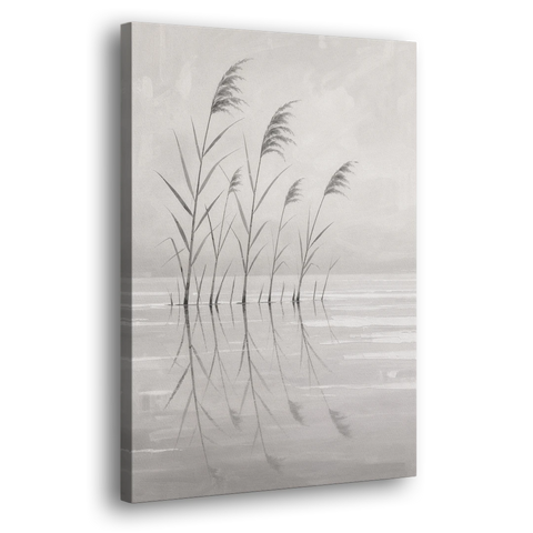 Calm Wall Art of Reeds in Still Water - Canvas Wall Art - Side