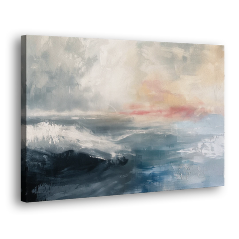 Calming Blossom Seam at Misty Dawn for the Bedroom - Canvas Wall Art - Side