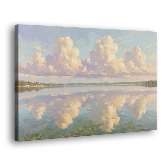 Calming Summer Clouds on the Bay for the Bedroom - Canvas Wall Art - Side