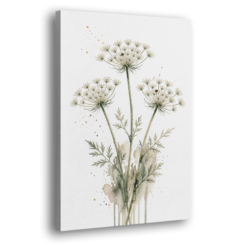 Calming Wall Art for Bedroom with Queen Anne's Lace - Canvas Wall Art - Side