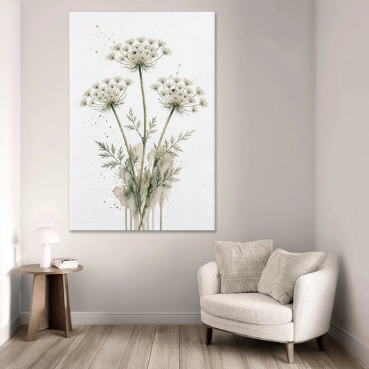 Calming Wall Art for Bedroom with Queen Anne's Lace - Canvas Wall Art - Sofa - 40x60