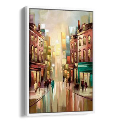 Camden Downtown Streetscape Side - White Canvas Wall Art