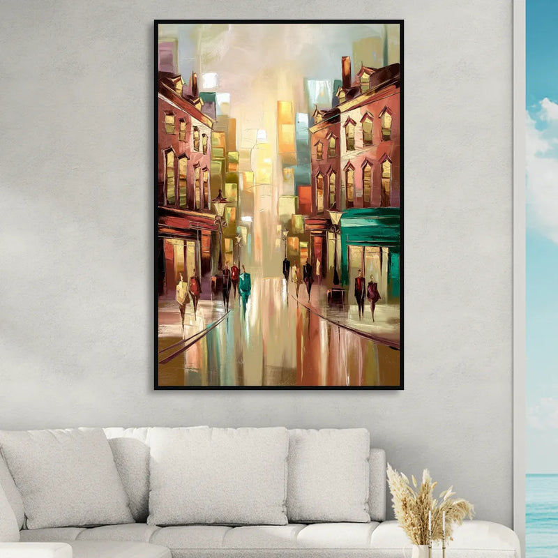 Camden Downtown Streetscape Sitting Room - Black Canvas Wall Art