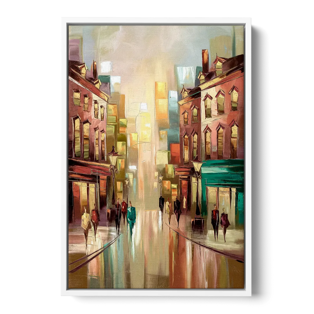 Camden Downtown Streetscape Front - White Canvas Wall Art