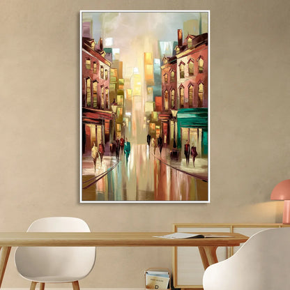 Camden Downtown Streetscape Sitting Room - White Canvas Wall Art