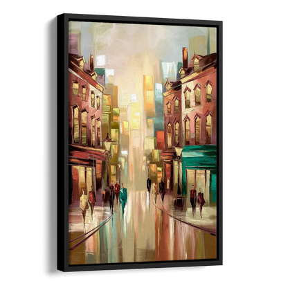 Camden Downtown Streetscape Side - Black Canvas Wall Art