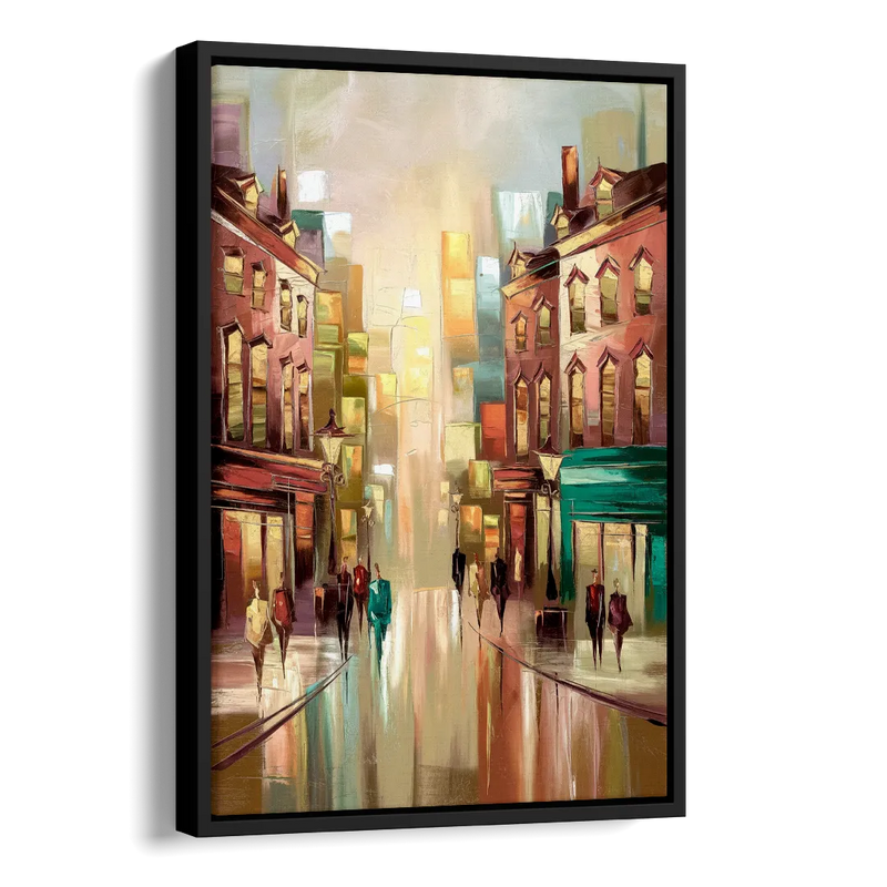 Camden Downtown Streetscape Side - Black Canvas Wall Art
