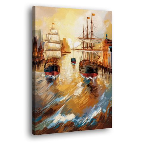 Camden Historic Waterfront - Canvas Wall Art - Side
