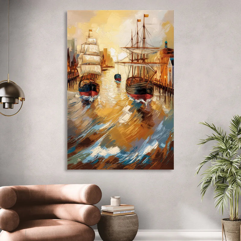 Camden Historic Waterfront Sitting Room - Canvas Wall Art