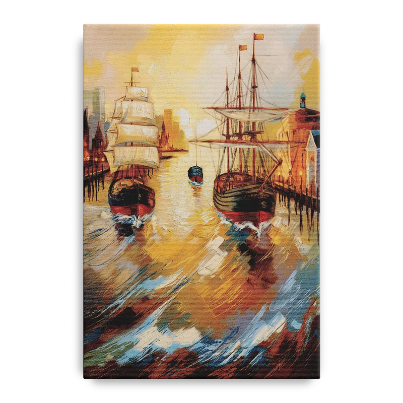 Camden Historic Waterfront Front - Canvas Wall Art