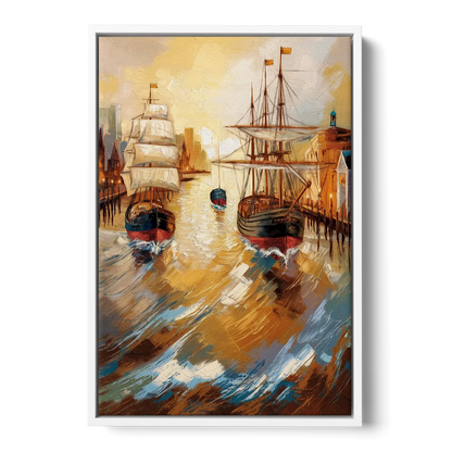 Camden Historic Waterfront Front - White Canvas Wall Art