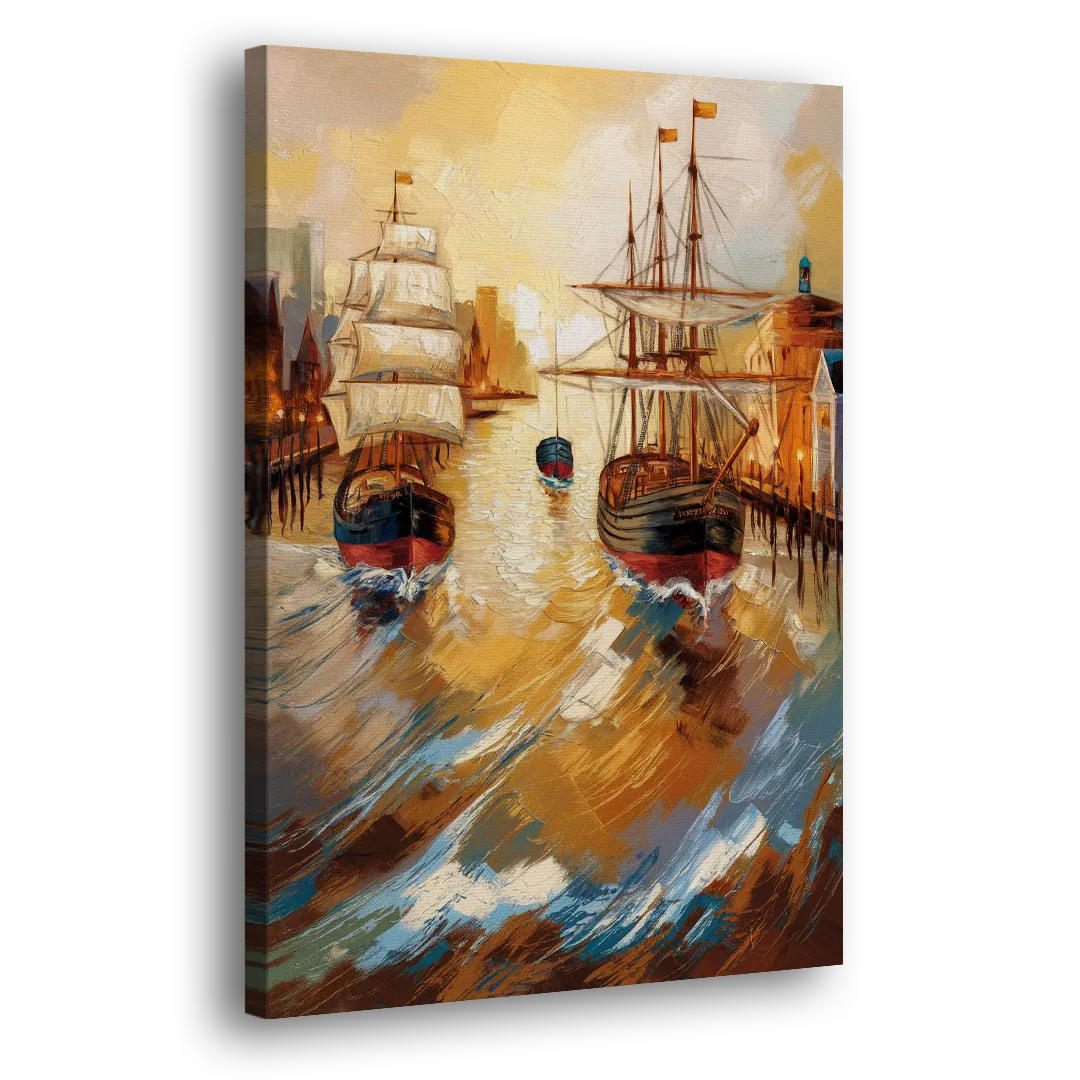 Camden Historic Waterfront Side - Canvas Wall Art